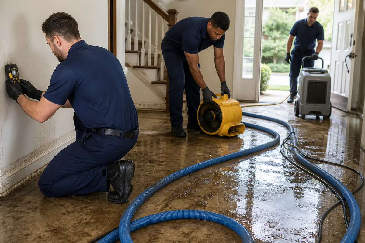 Restoration crew working in East New York, NY